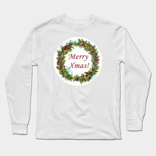 Merry Christmas wreath Long Sleeve T-Shirt